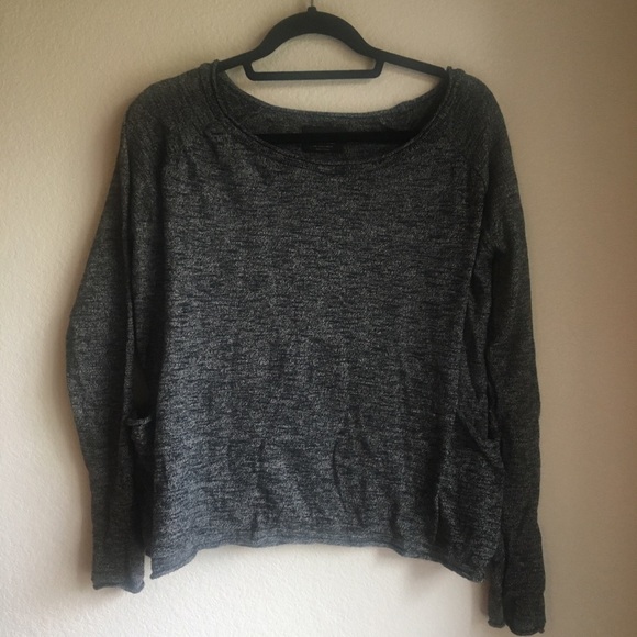 Zara knit boxey heather grey long sleeve sweater size small - Picture 1 of 7